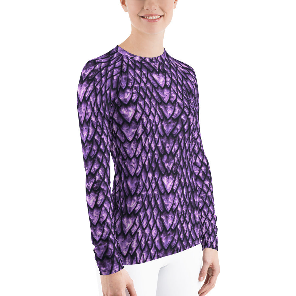 Amethyst Dragon Scale Women's Rash Guard