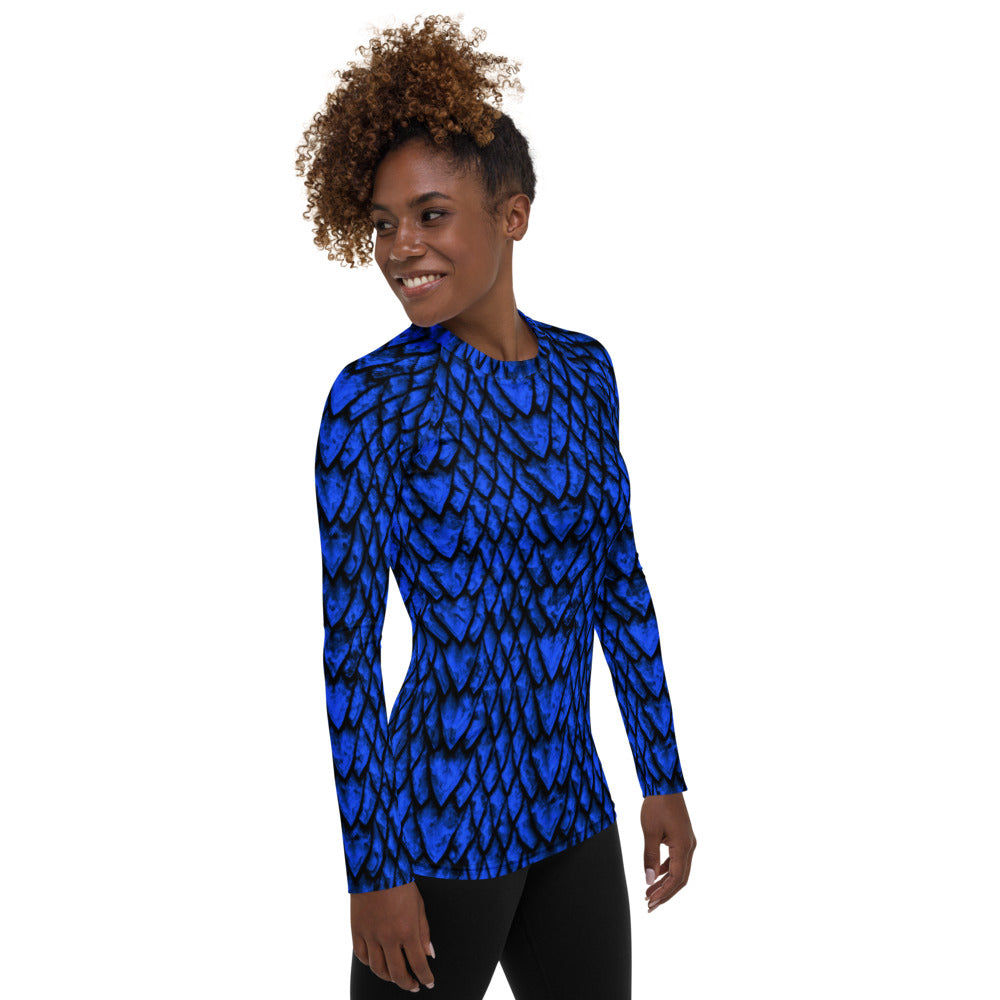 Sapphire Dragon Scale Women's Rash Guard