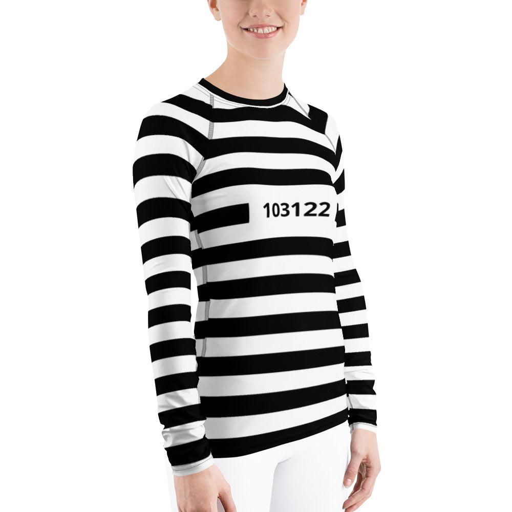 Prison Stripes Women's Rash Guard