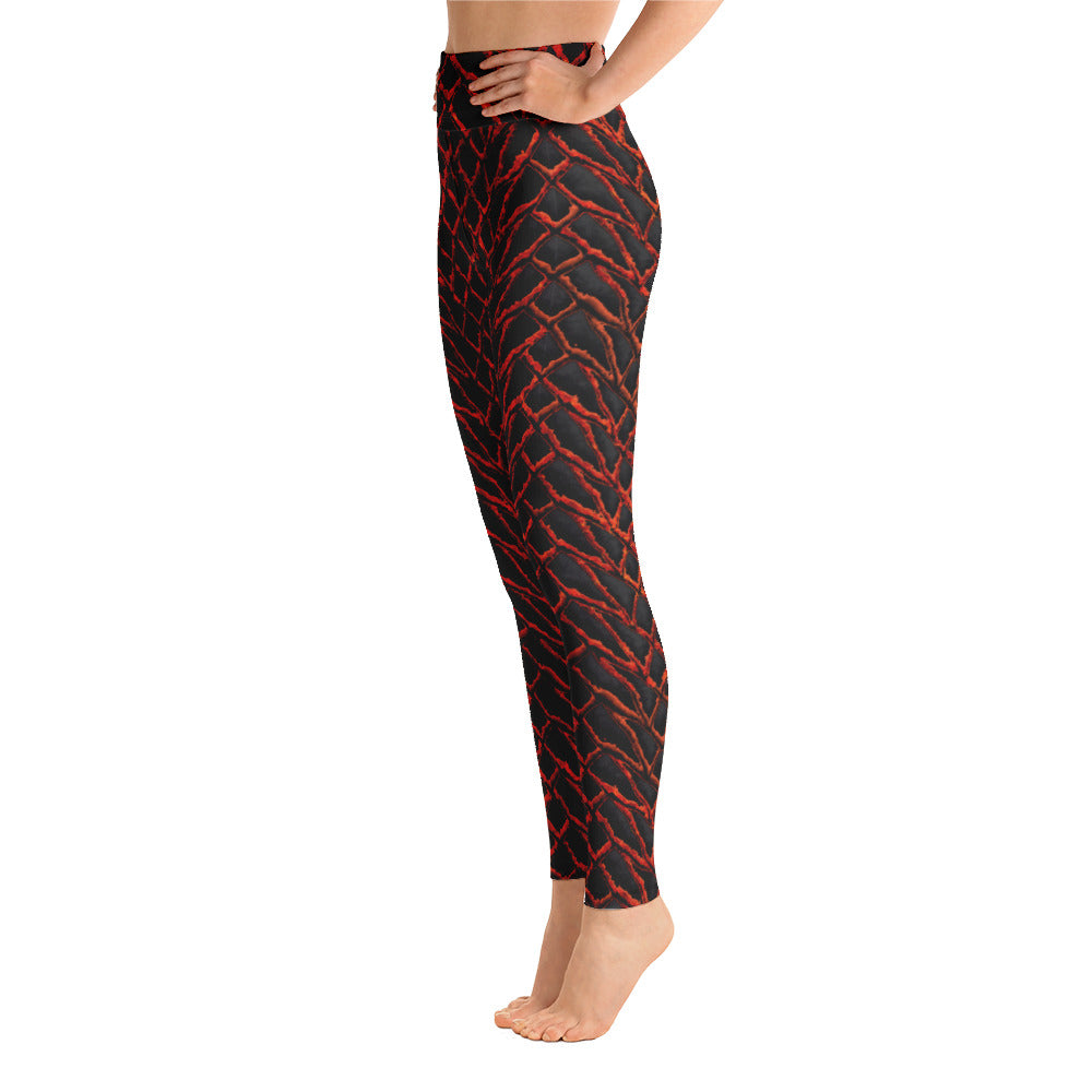 Molten Dragon Scale Yoga Leggings With Pockets