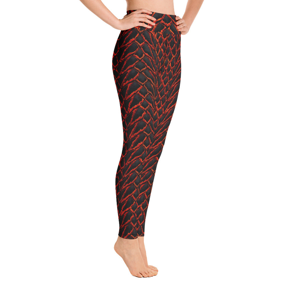 Molten Dragon Scale Yoga Leggings With Pockets