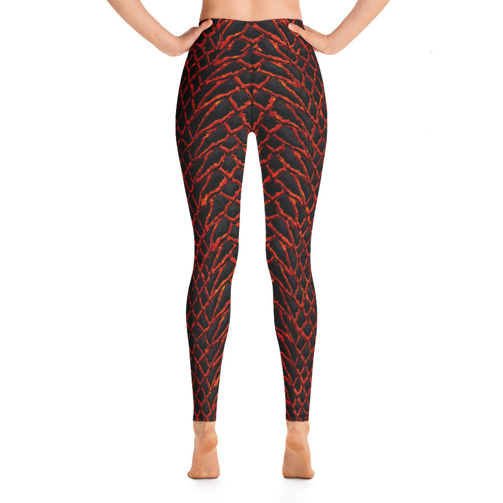 Molten Dragon Scale Yoga Leggings With Pockets