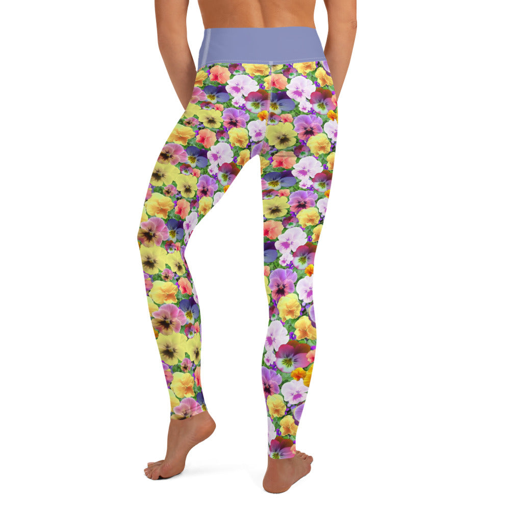 Pretty Pansies Yoga Leggings