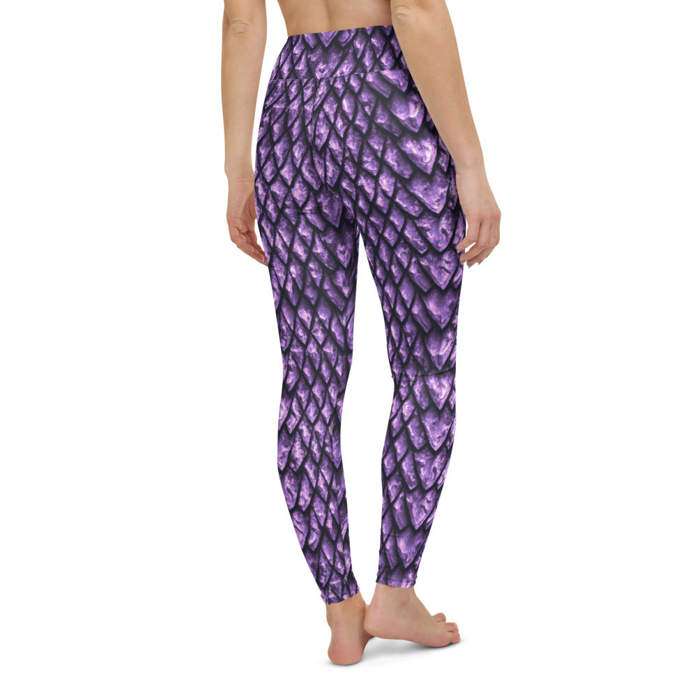 Amethyst Dragon Scales Yoga Leggings