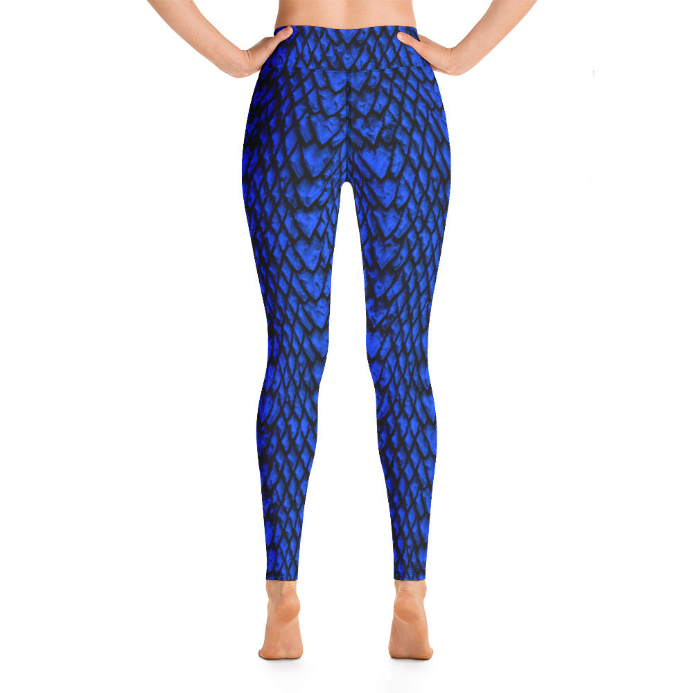 Sapphire Dragon Scales Yoga Leggings