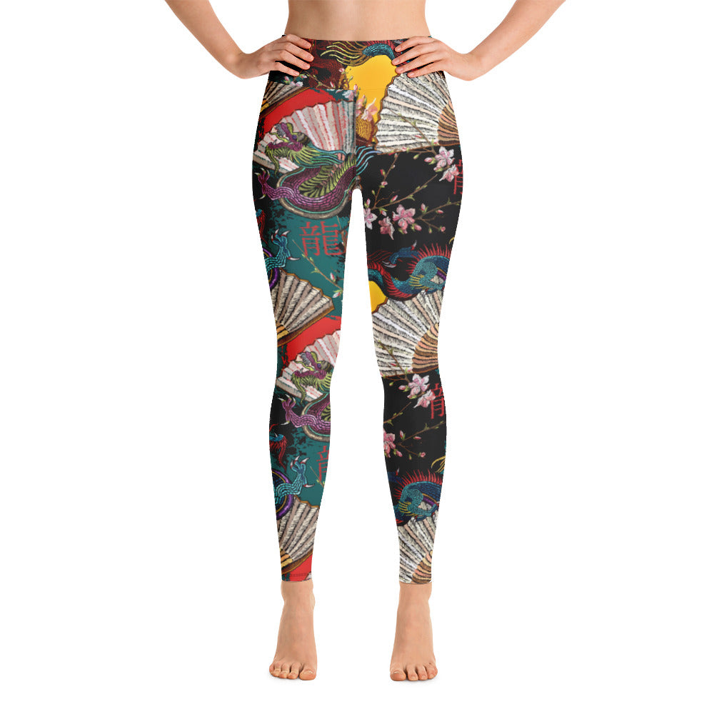 Dragons and Fans Yoga Leggings