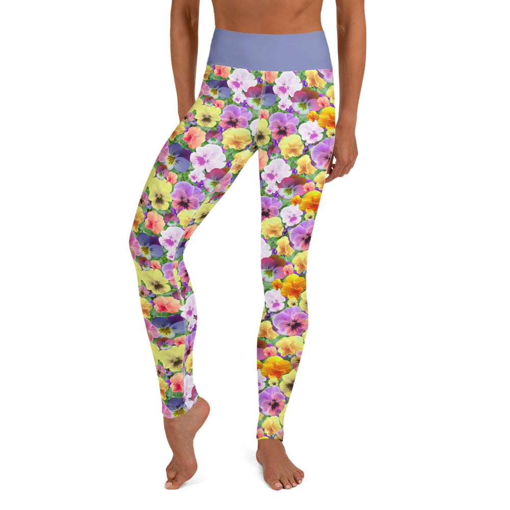 Pretty Pansies Yoga Leggings