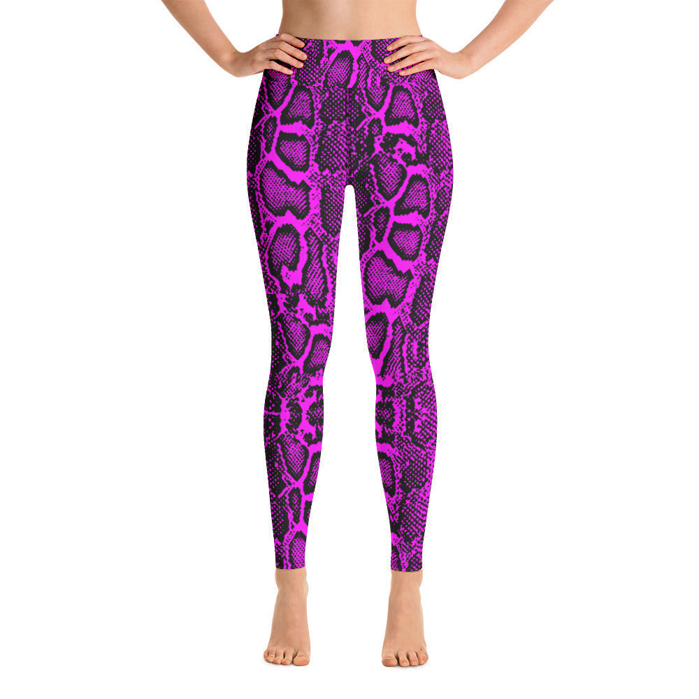 Pink Python Print Yoga Leggings