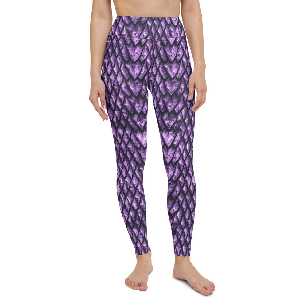 Amethyst Dragon Scales Yoga Leggings