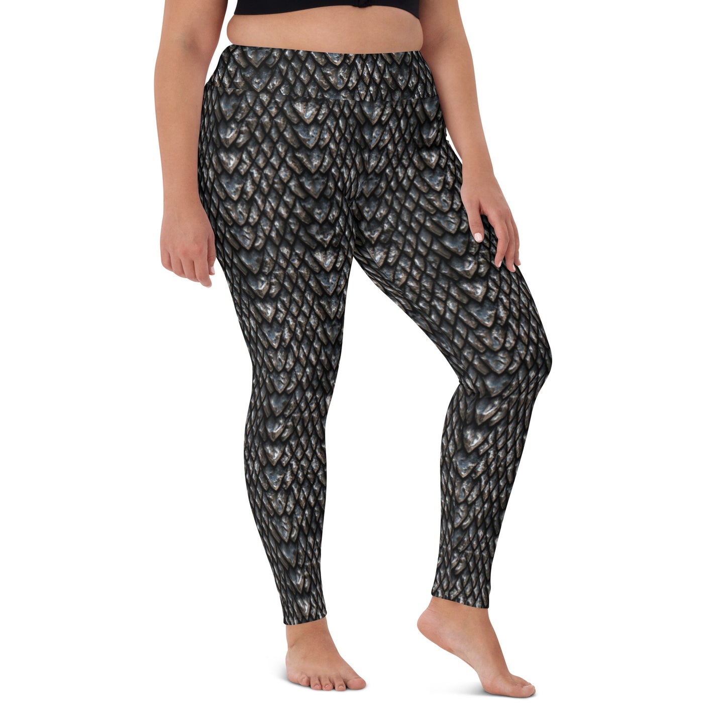 Onyx Dragon Scale Yoga Leggings