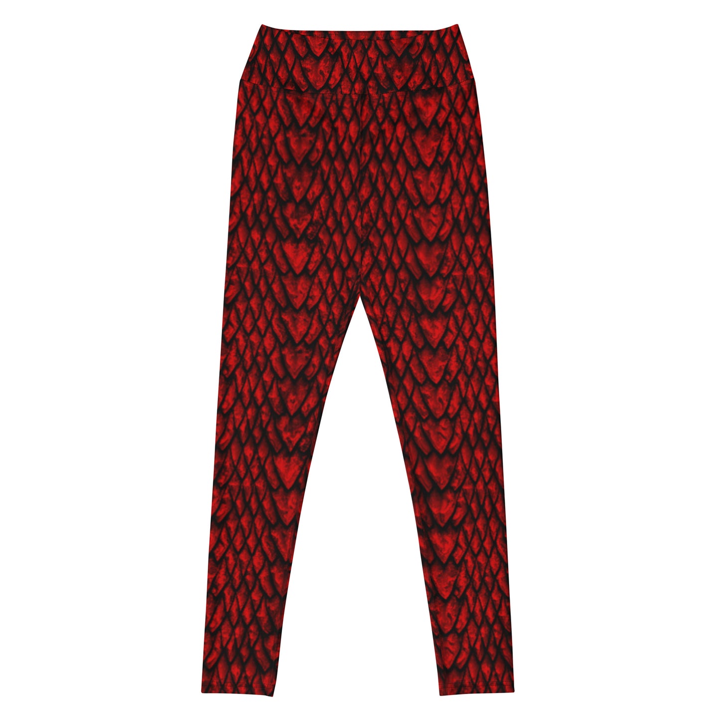 Ruby Dragon Scale Yoga Leggings