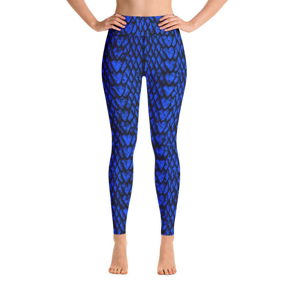 Sapphire Dragon Scales Yoga Leggings