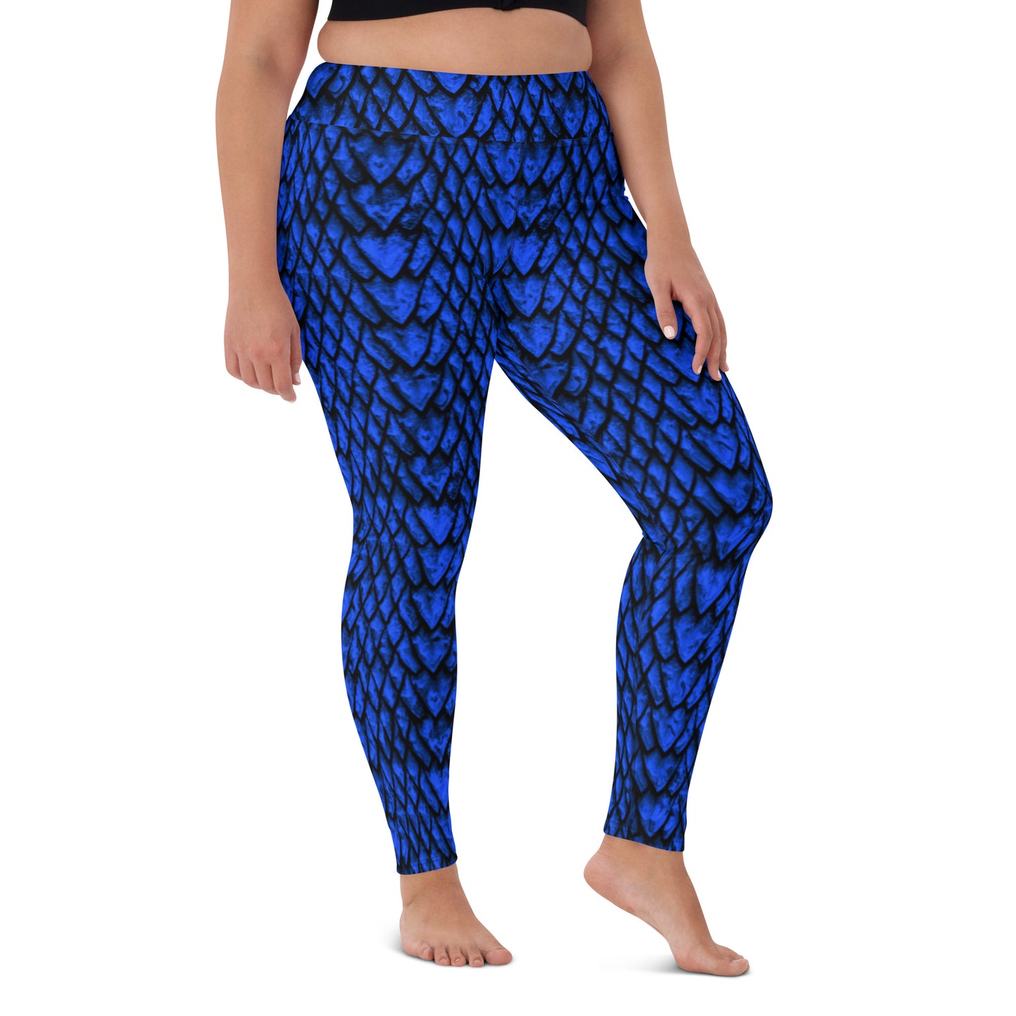 Sapphire Dragon Scales Yoga Leggings