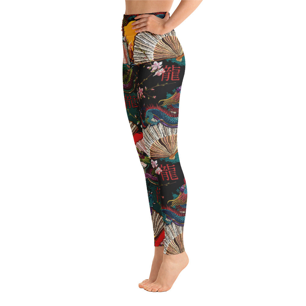 Dragons and Fans Yoga Leggings