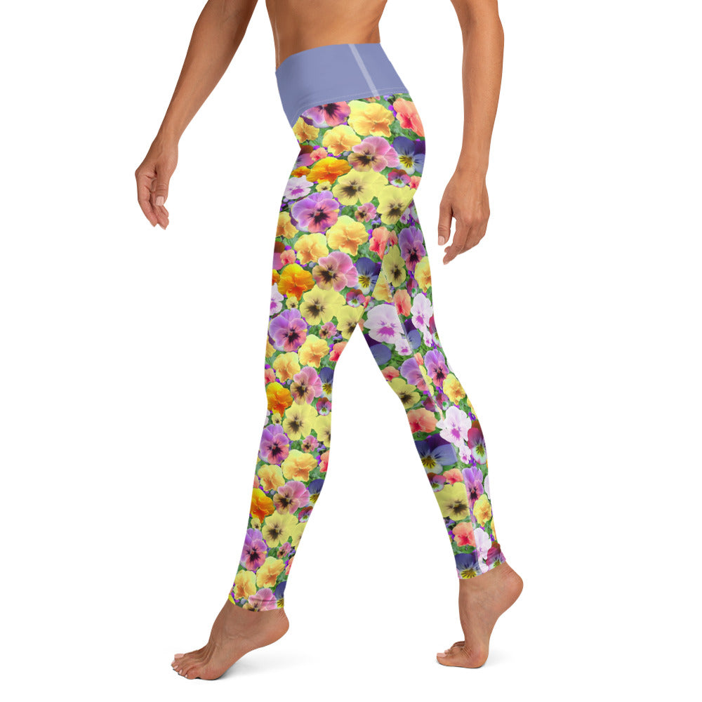 Pretty Pansies Yoga Leggings