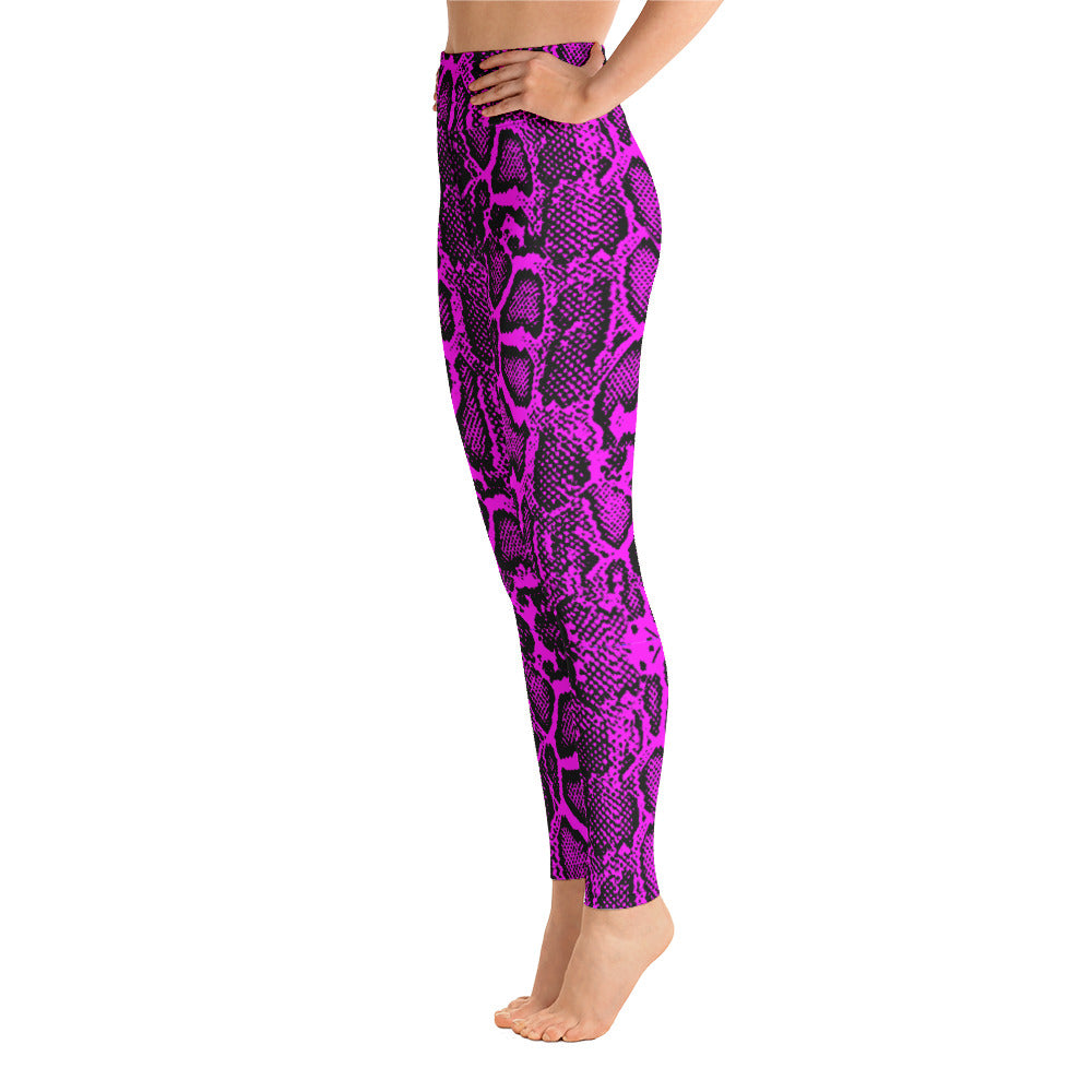 Pink Python Print Yoga Leggings