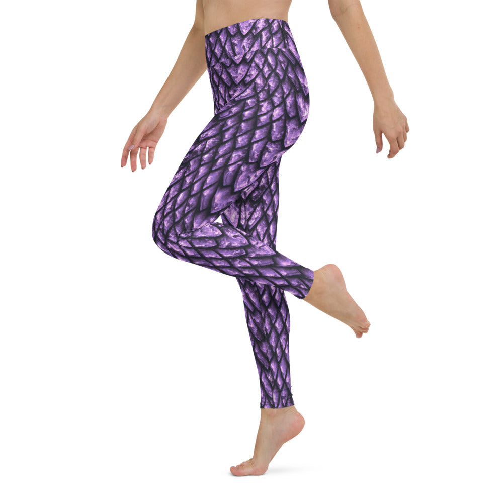 Amethyst Dragon Scales Yoga Leggings