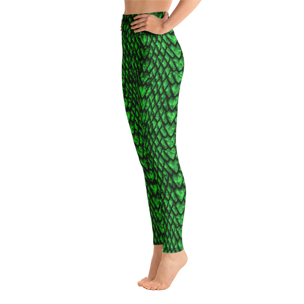 Emerald Dragon Scale Yoga Leggings