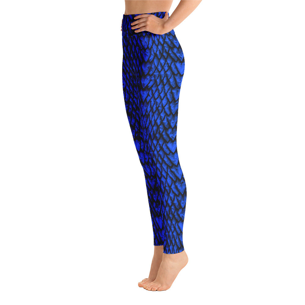 Sapphire Dragon Scales Yoga Leggings