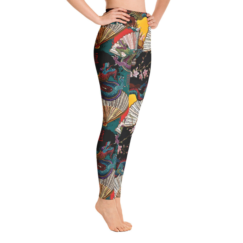 Dragons and Fans Yoga Leggings