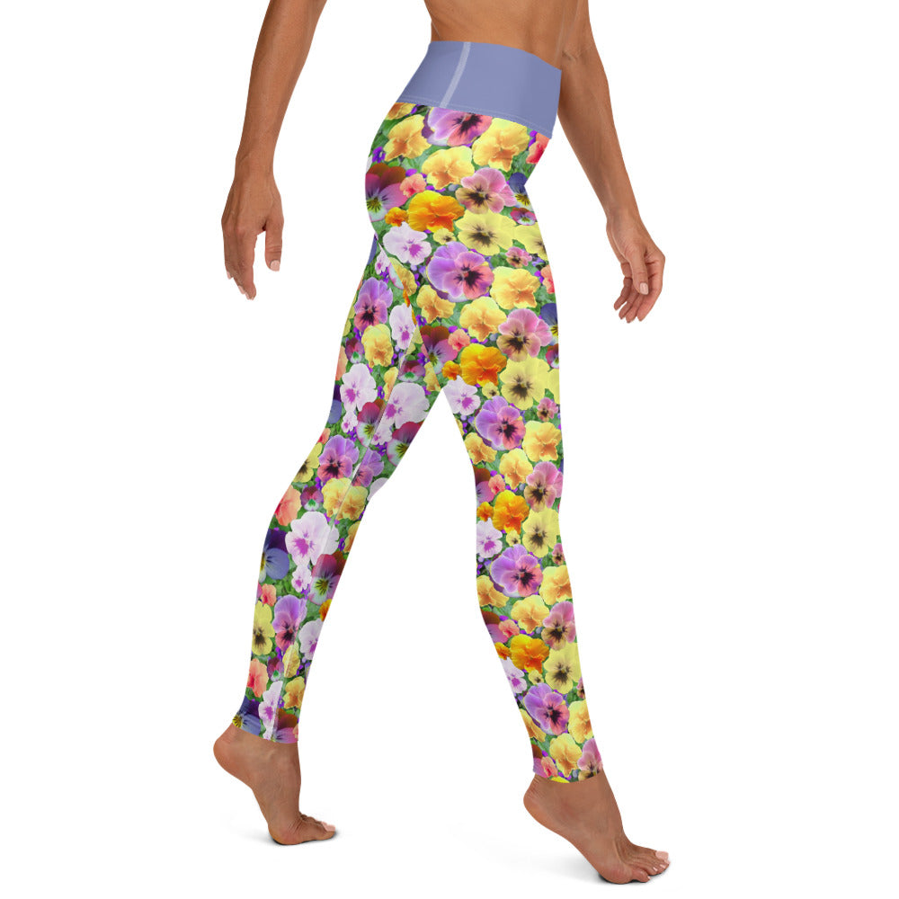 Pretty Pansies Yoga Leggings