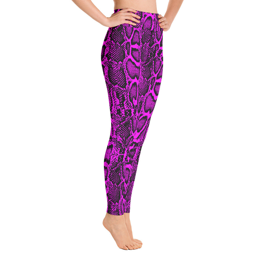 Pink Python Print Yoga Leggings