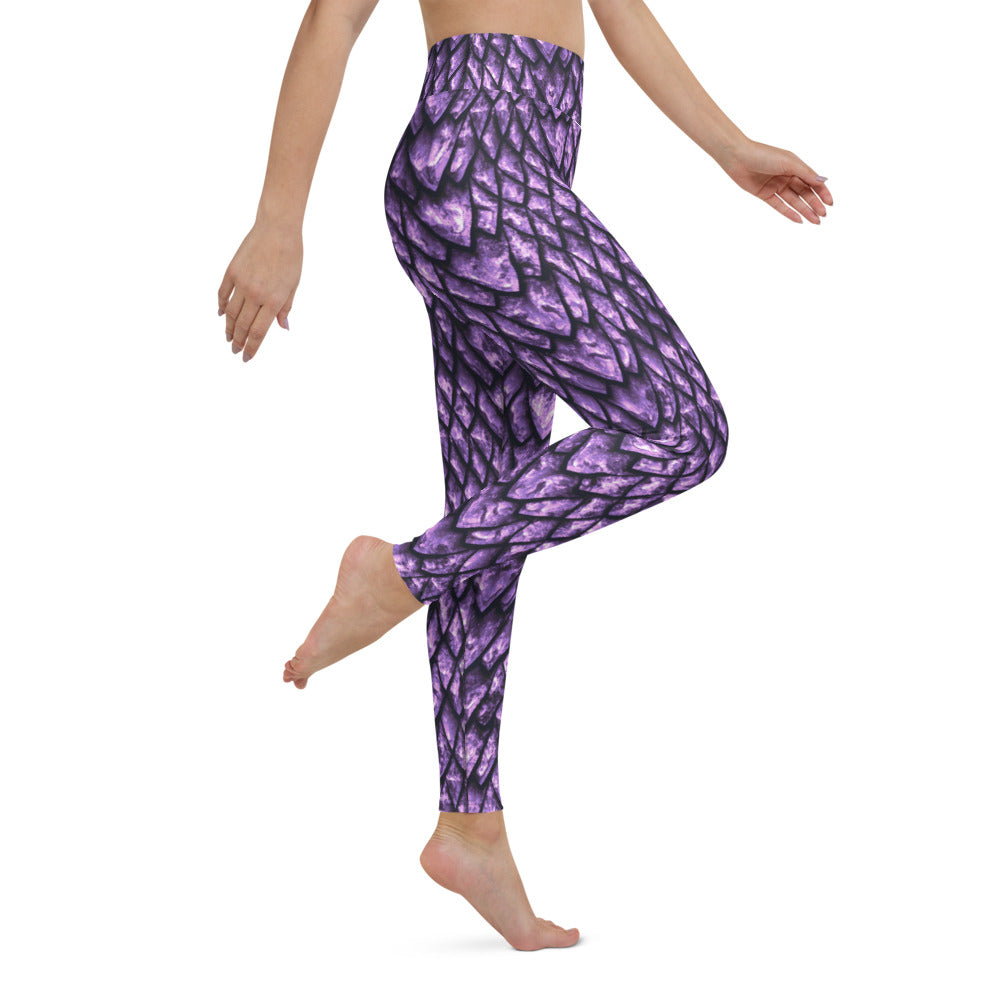 Amethyst Dragon Scales Yoga Leggings