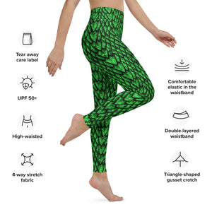 Emerald Dragon Scale Yoga Leggings