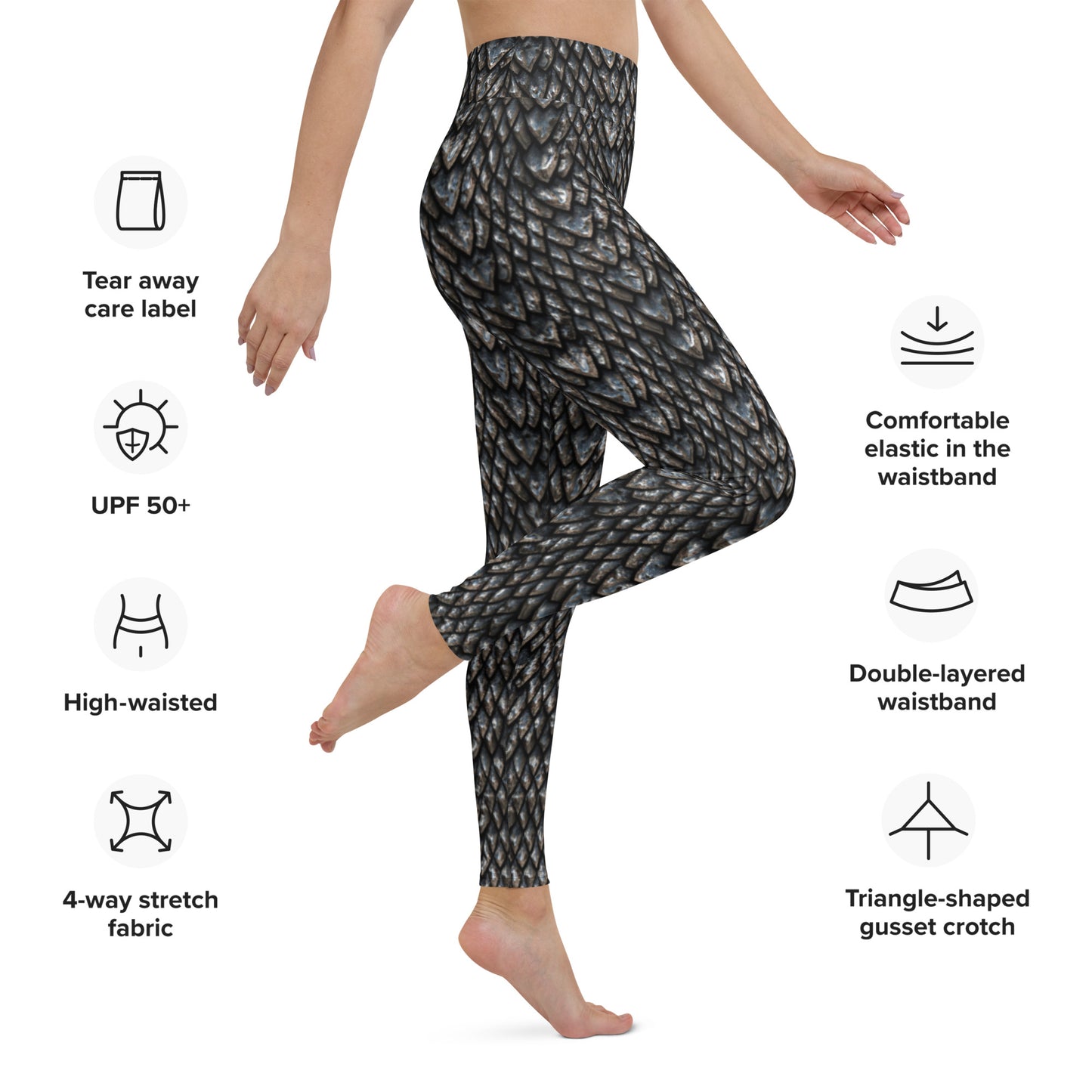 Onyx Dragon Scale Yoga Leggings