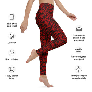 Ruby Dragon Scale Yoga Leggings
