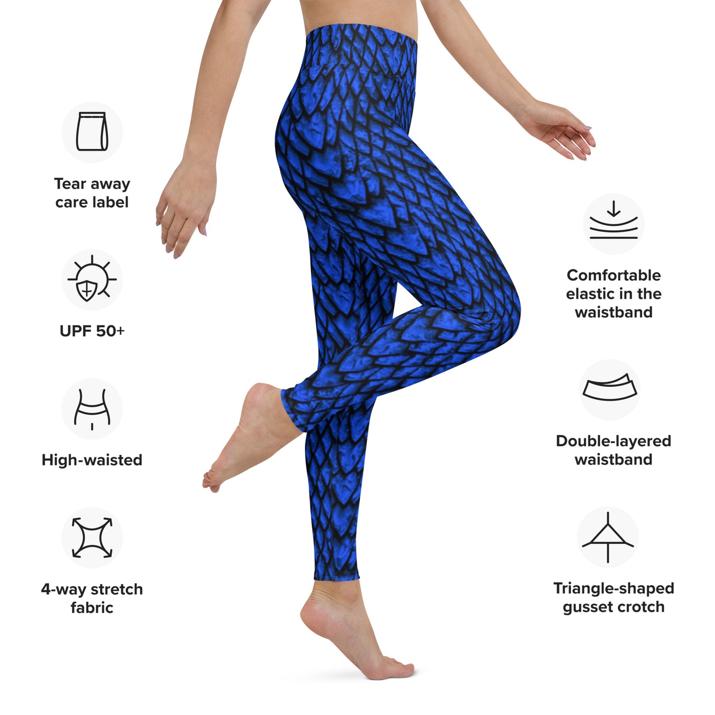 Sapphire Dragon Scales Yoga Leggings