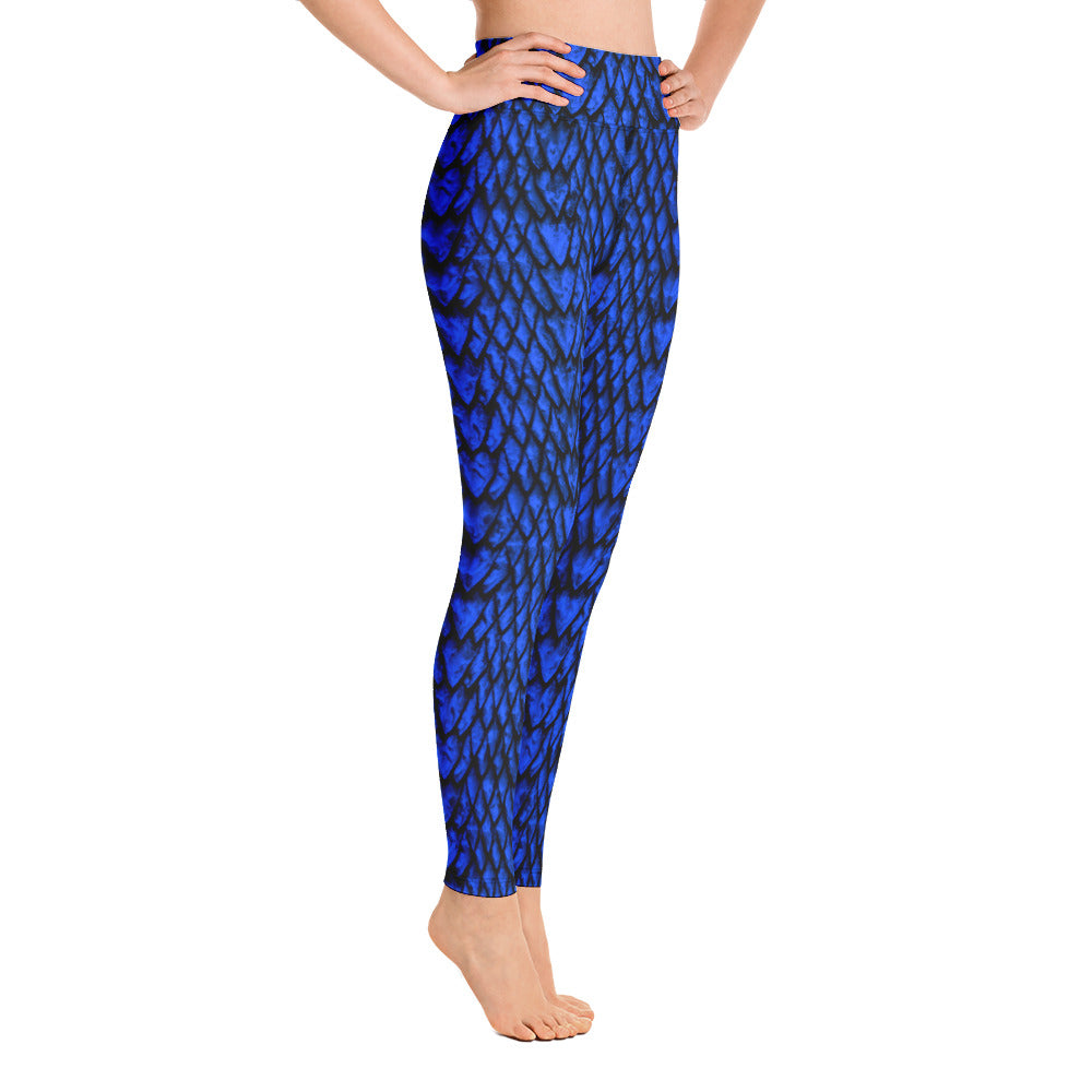 Sapphire Dragon Scales Yoga Leggings