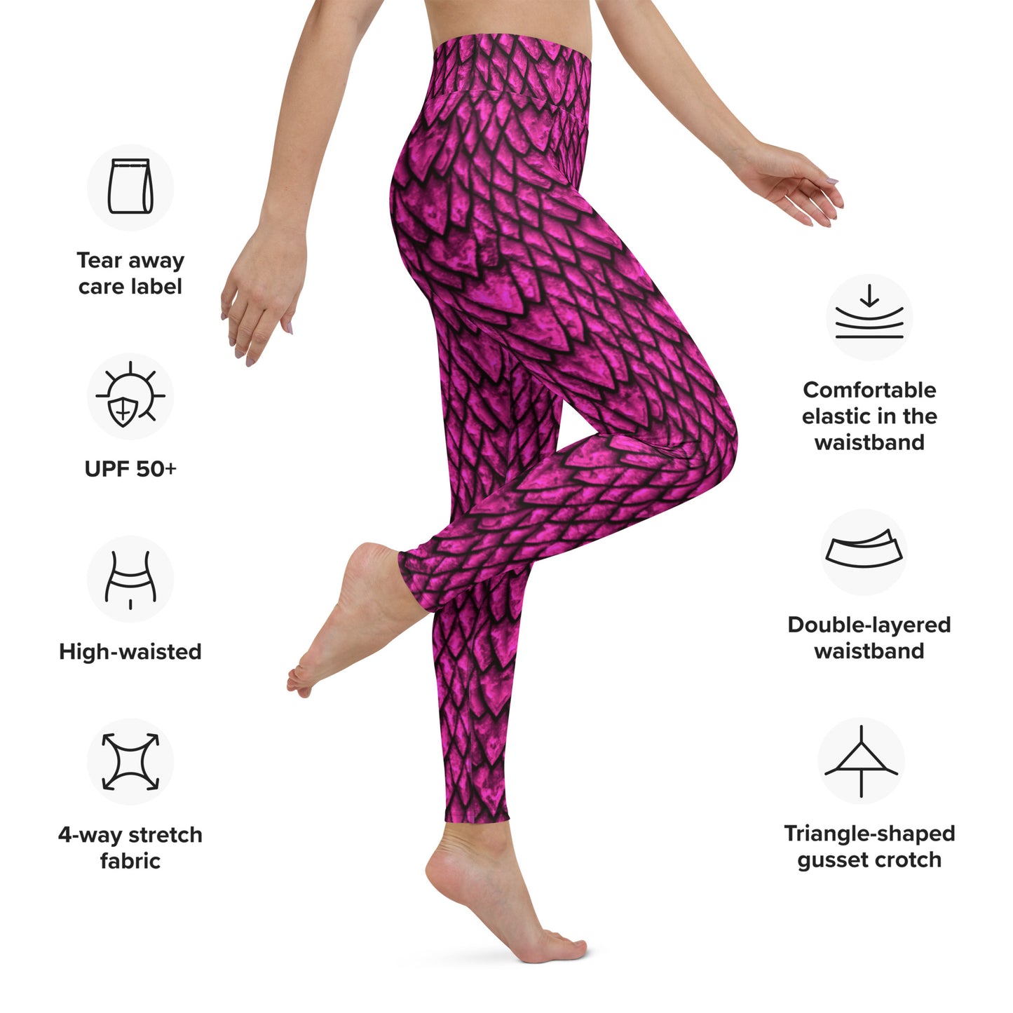 Tourmaline Dragon Scale Yoga Leggings