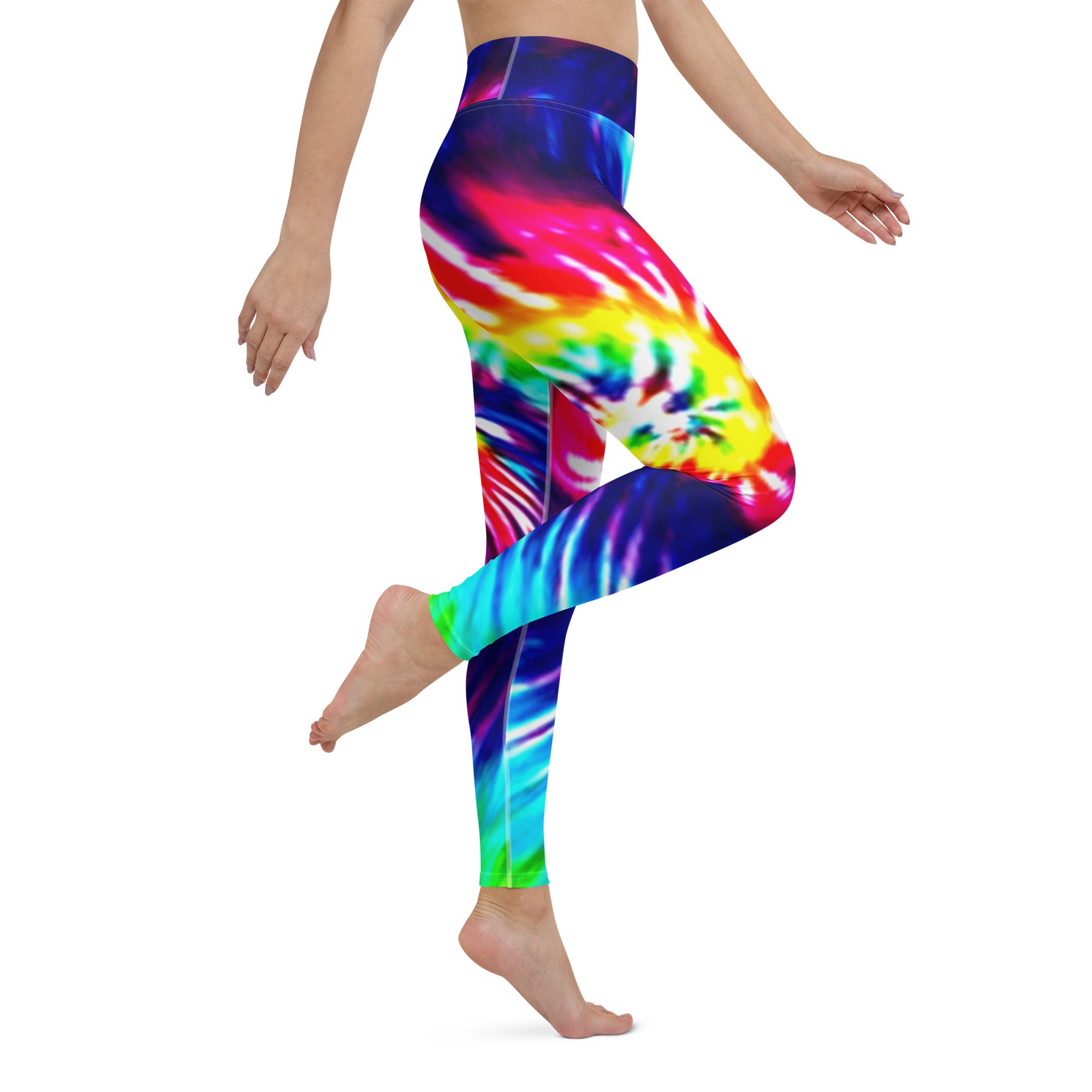 Bright Rainbow Tie Dye Yoga Leggings