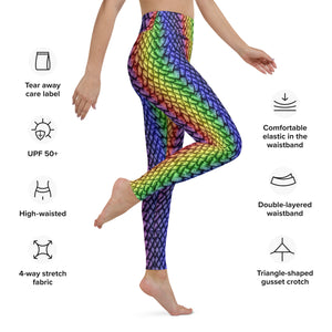 Rainbow Dragon Scale Yoga Leggings