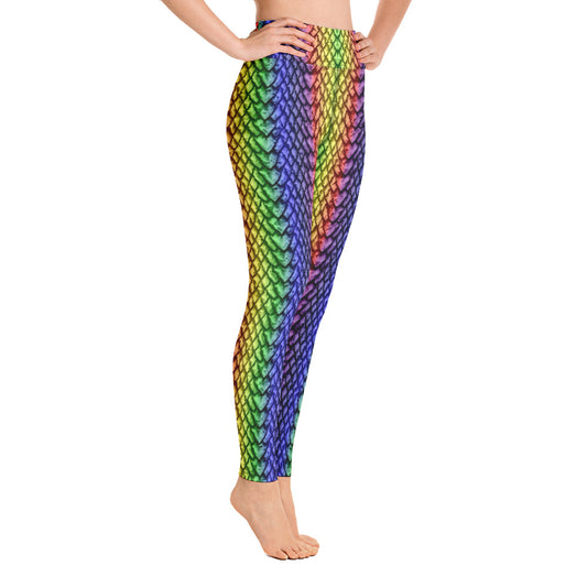 Rainbow Dragon Scale Yoga Leggings