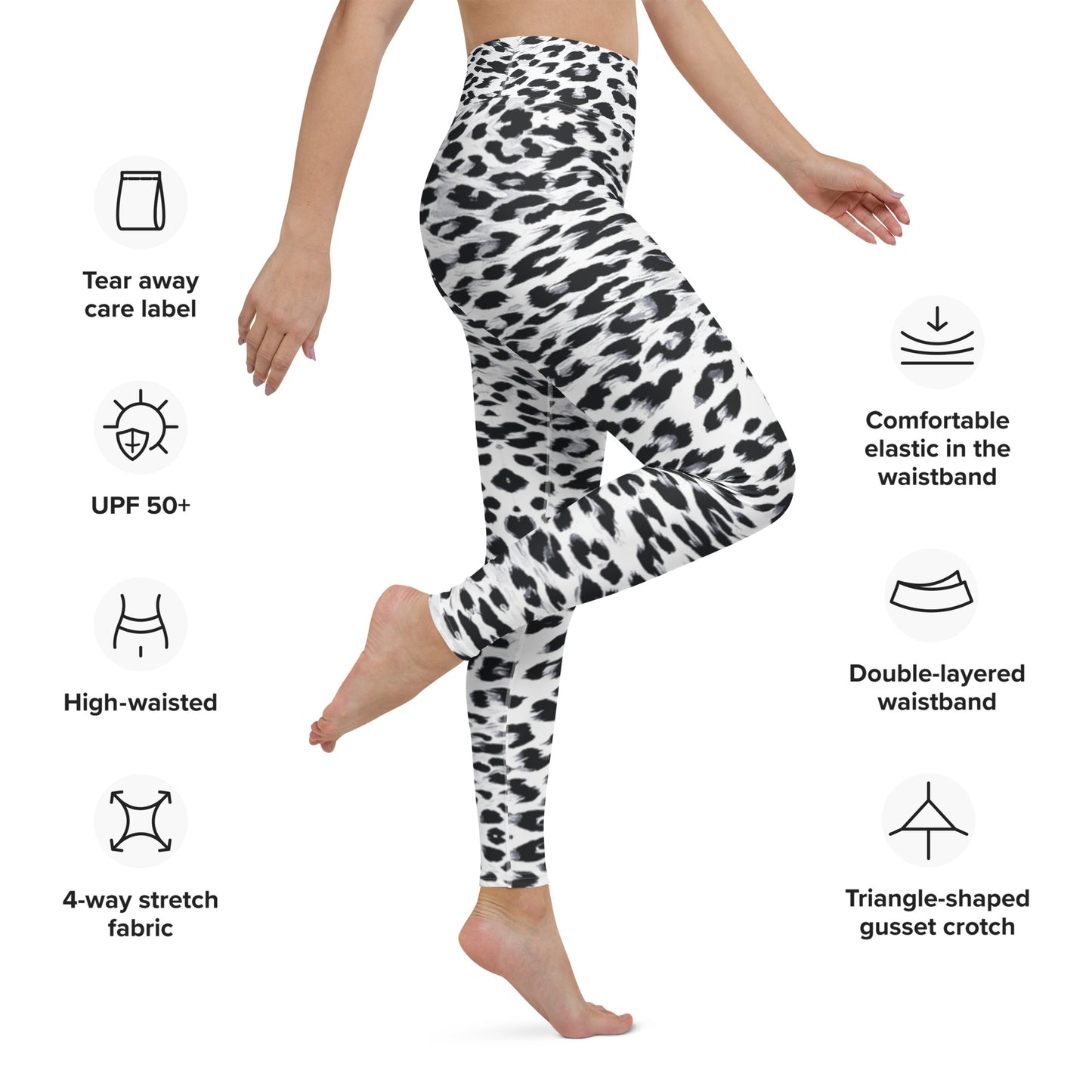 Snow Leopard Print Yoga Leggings