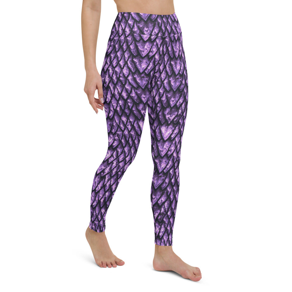 Amethyst Dragon Scales Yoga Leggings