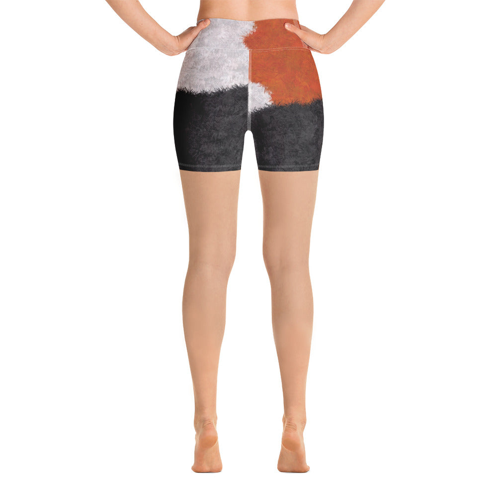 Calico Cat Fur Print Yoga Shorts