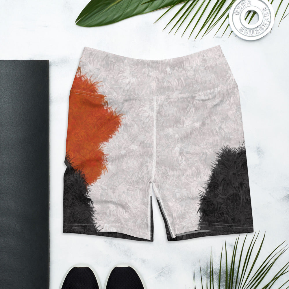 Calico Cat Fur Print Yoga Shorts