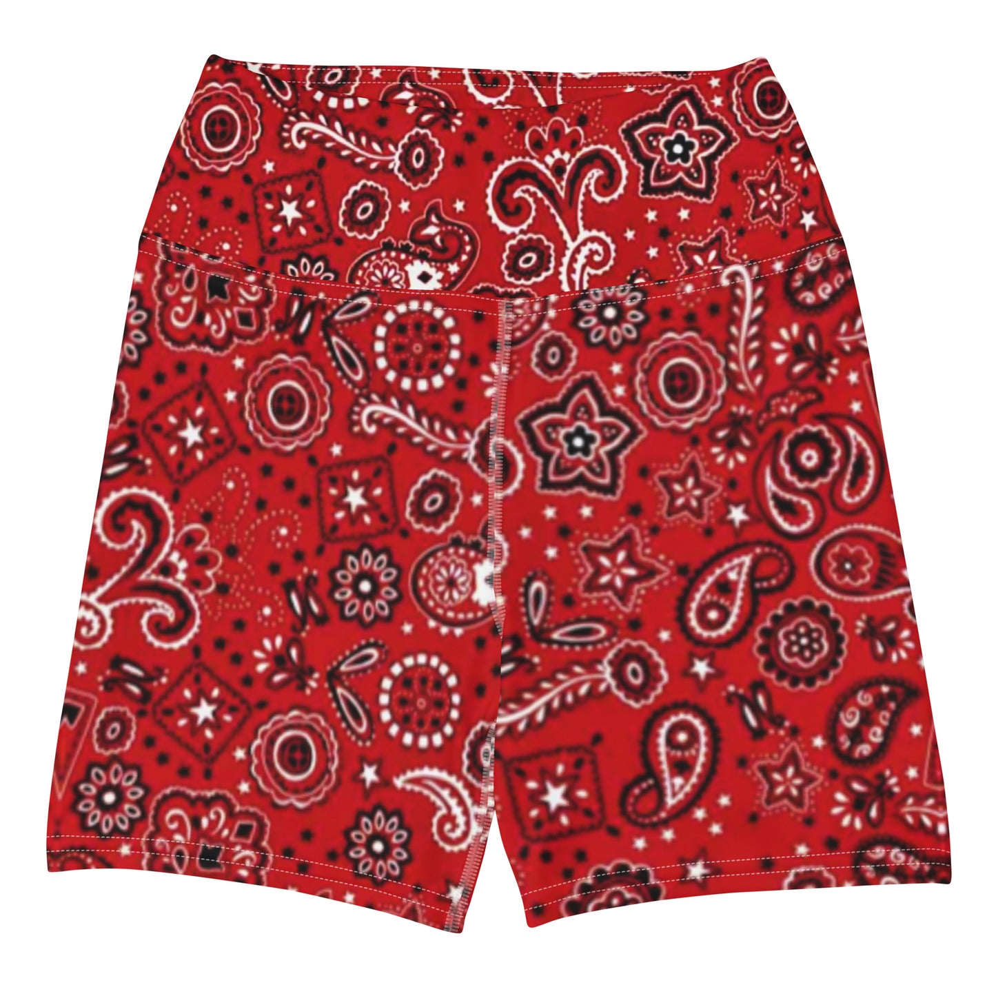 Red Bandanna Yoga Shorts