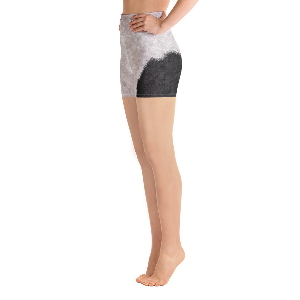 Calico Cat Fur Print Yoga Shorts