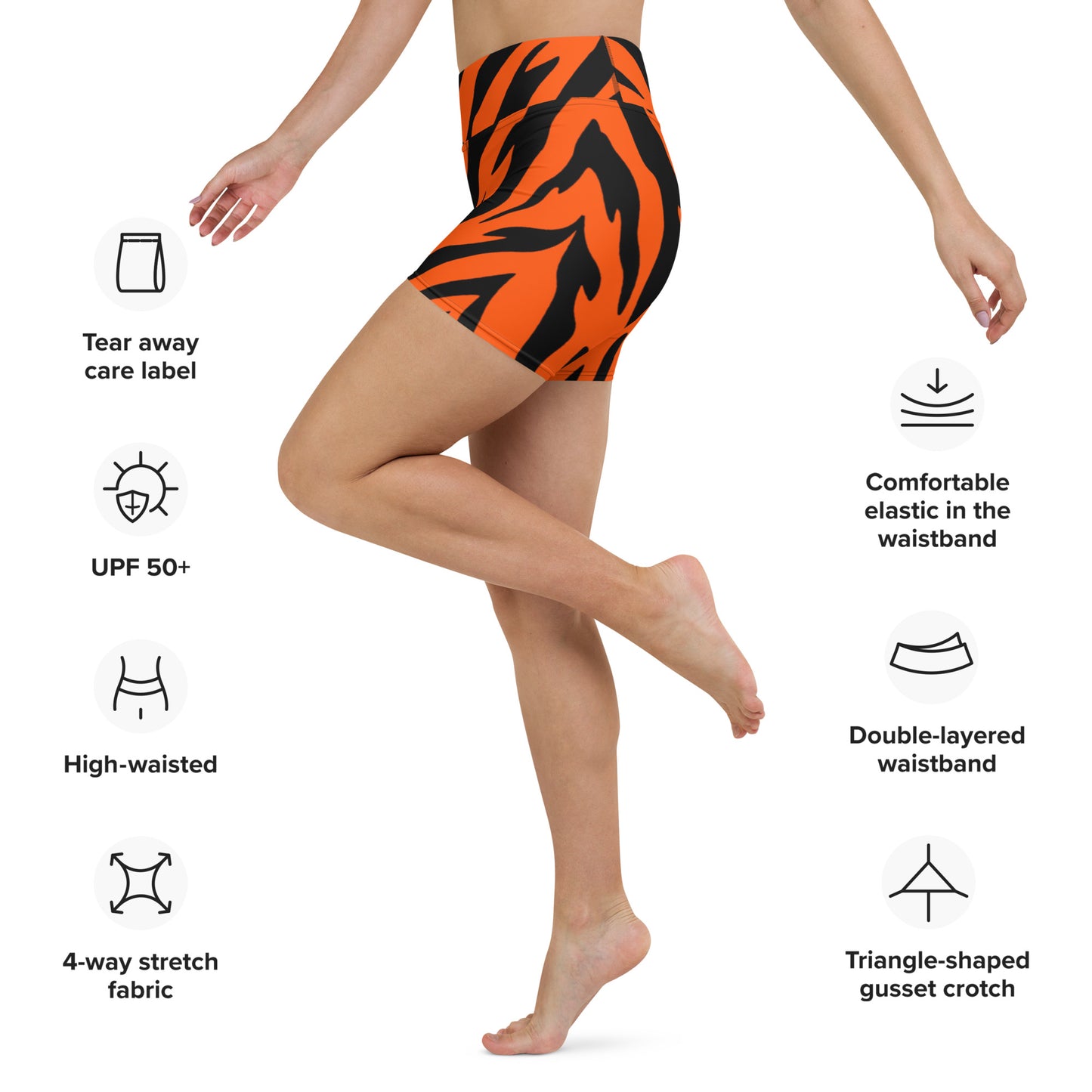 Bengal Tiger Stripe Yoga Shorts