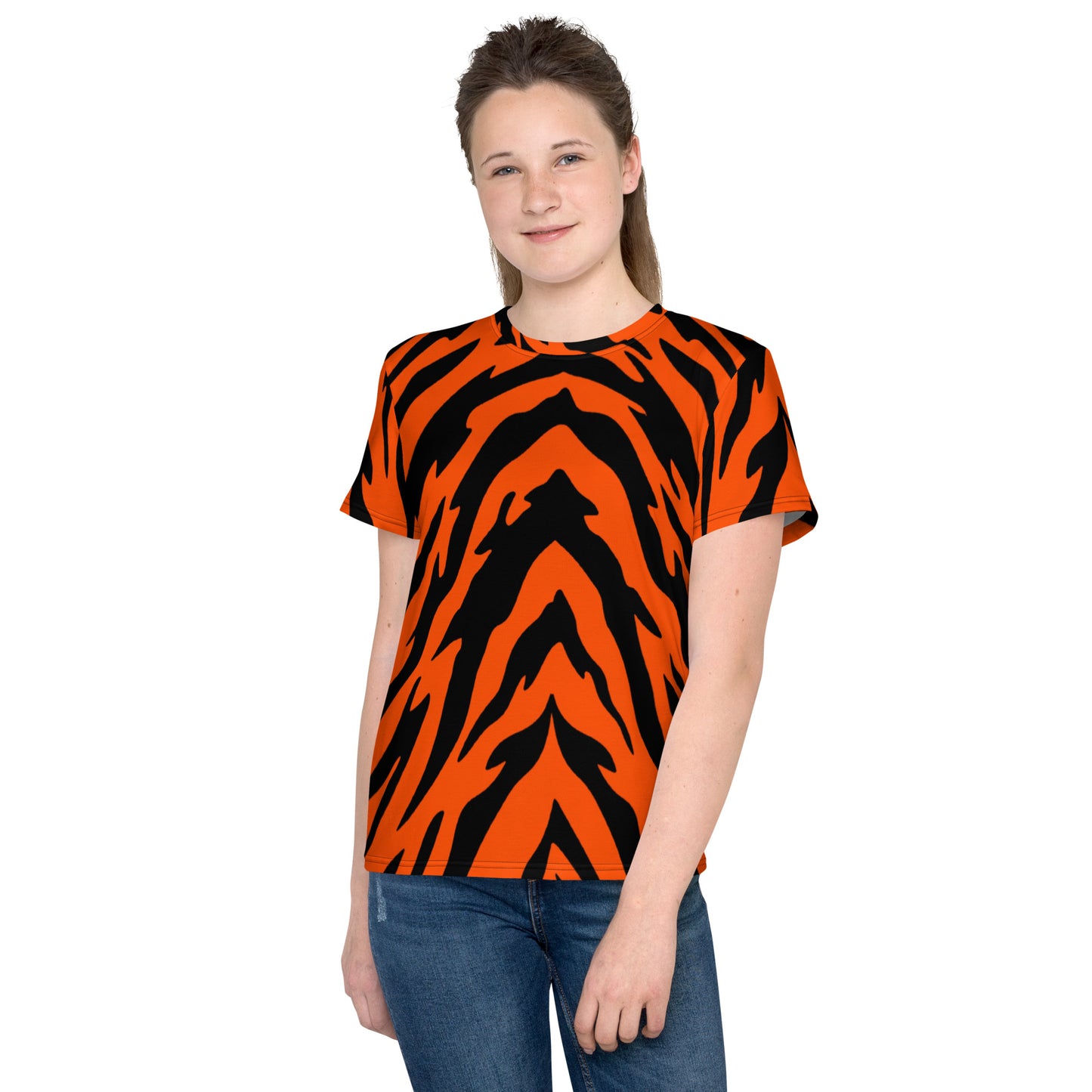 Bengal Tiger Stripe Youth Crew Neck T-shirt