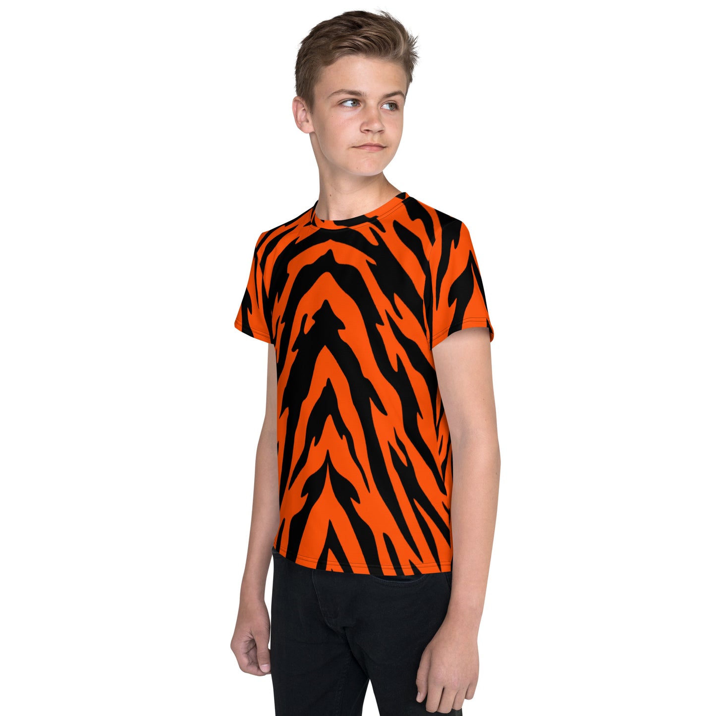 Bengal Tiger Stripe Youth Crew Neck T-shirt