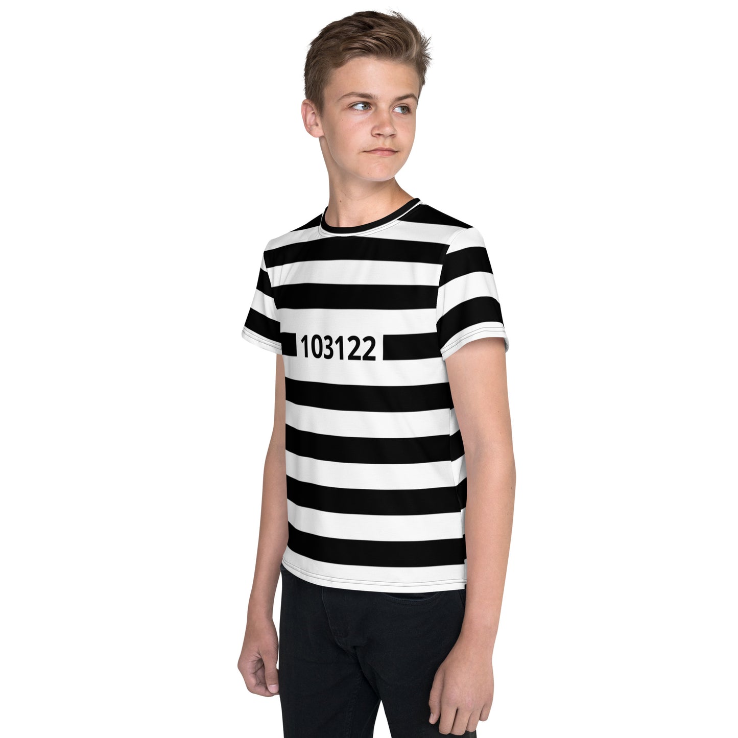 Prison Stripes Youth Crew Neck T-shirt