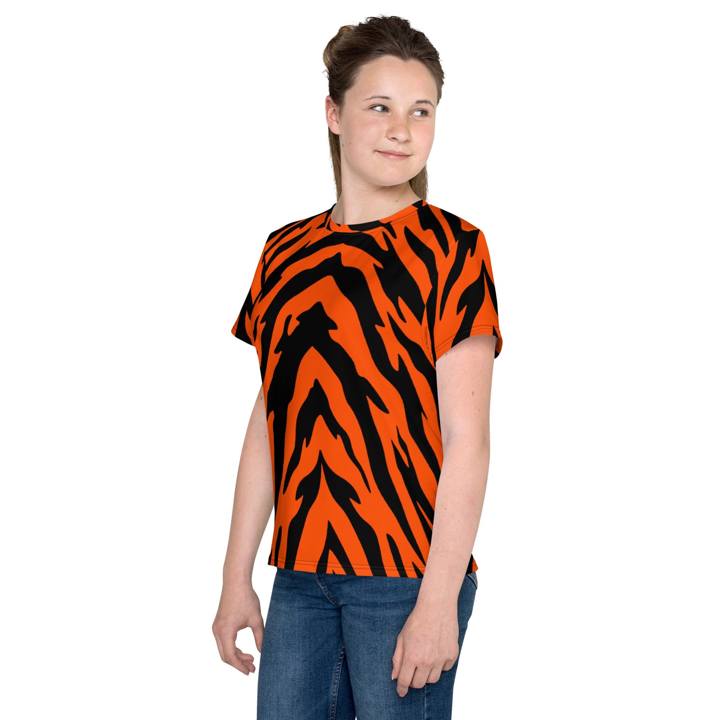 Bengal Tiger Stripe Youth Crew Neck T-shirt