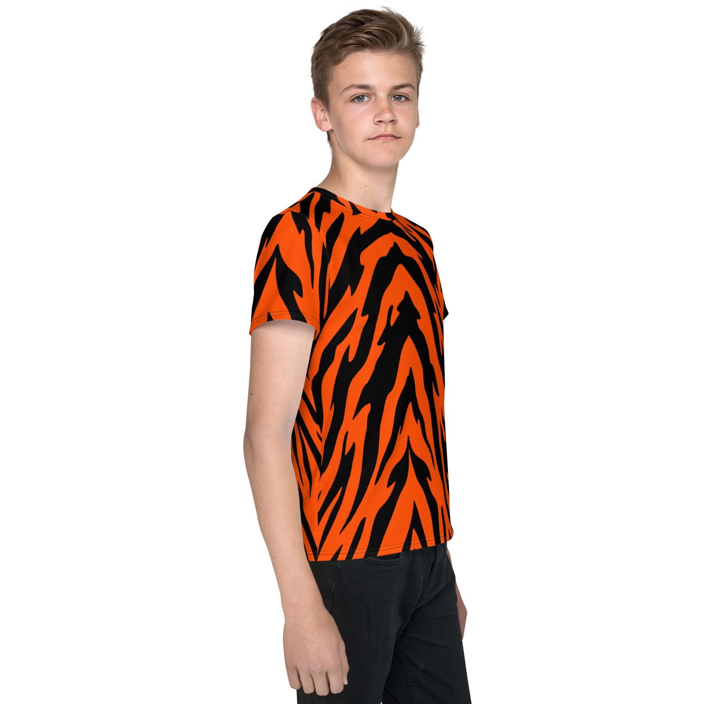 Bengal Tiger Stripe Youth Crew Neck T-shirt