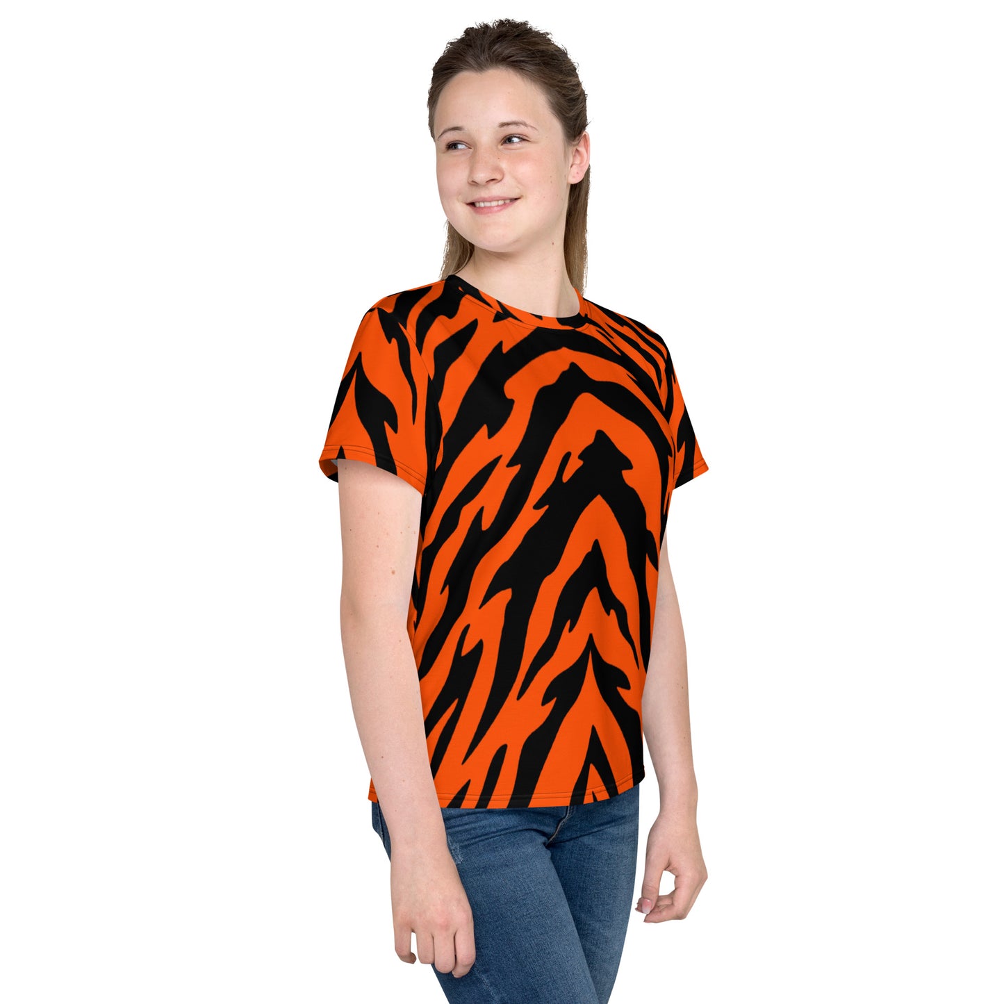 Bengal Tiger Stripe Youth Crew Neck T-shirt