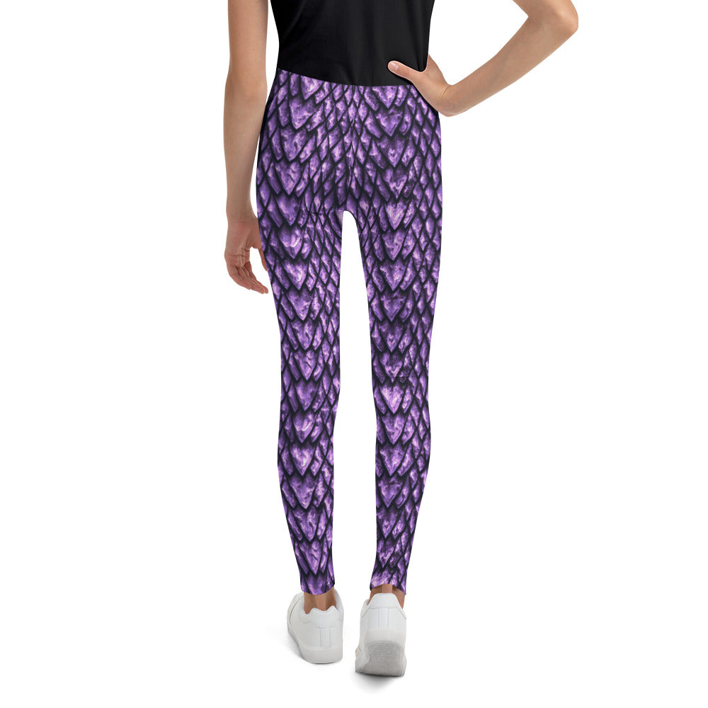 Amethyst Dragon Scale Youth Leggings